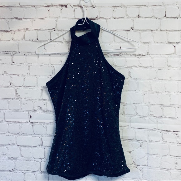 belara Tops - Balera Dance Halter Top Sequins Detail